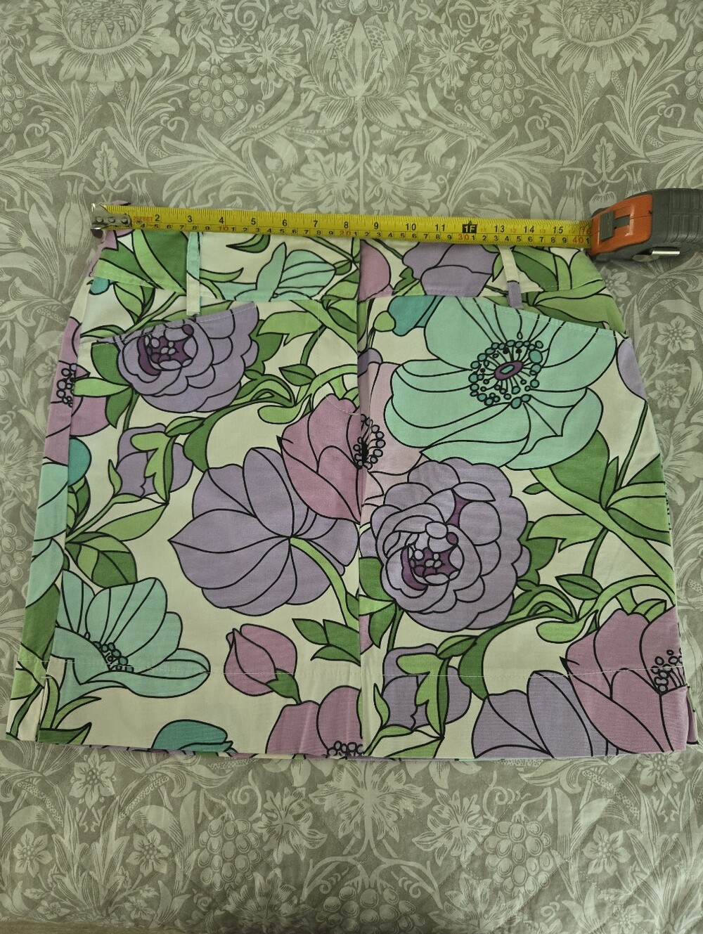 LOFT Floral Mini Skirt in Mint, Lavender & Pink